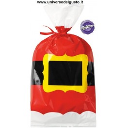 CONFEZIONE 20 SACCHETTI CINTURA BABBO NATALE WILTON