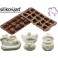 STAMPO CIOCCOLATINI IN SILICONE CHOCO WINTER (renna - slitta - pupazzo di neve) della linea Easy Choc di SILIKOMART