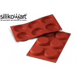 STAMPO IN SILICONE NR. 6 TORTINA ø80 MM H 18 MM SILIKOMART (tortina - semifreddo - dolce - cioccolata)