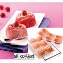 STAMPO IN SILICONE MONOPORZIONE ROSA SF077 6 ROSE GRANDI IN GIFT BOX FANCY & FUNCTION di SILIKOMART