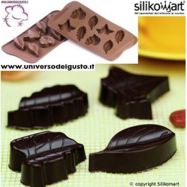 STAMPO CIOCCOLATINI IN SILICONE NATURE (8 foglie) della linea Easy Choc di SILIKOMART