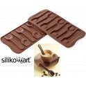 STAMPO CIOCCOLATINI IN SILICONE N.7 CHOCO SPOONS - CUCCHIAINI della linea Easy Choc di SILIKOMART