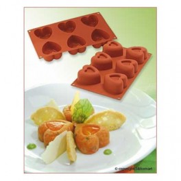 STAMPO IN SILICONE NR. 6 SAVARIN HEART CUORE 69,5x72 MM H.39,5 MM di SILIKOMART