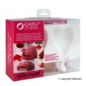 STAMPO 4 GELATO / FINGER FOOD IN SILICONE CUORE HEART IC + 50 BASTONCINI di SILIKOMART