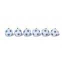 SET 6 CANDELE CALCIO PALLONE NERO BLU INTER