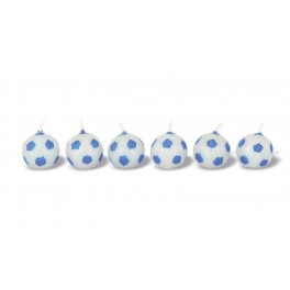 SET 6 CANDELE CALCIO PALLONE BIANCO AZZURRO NAPOLI